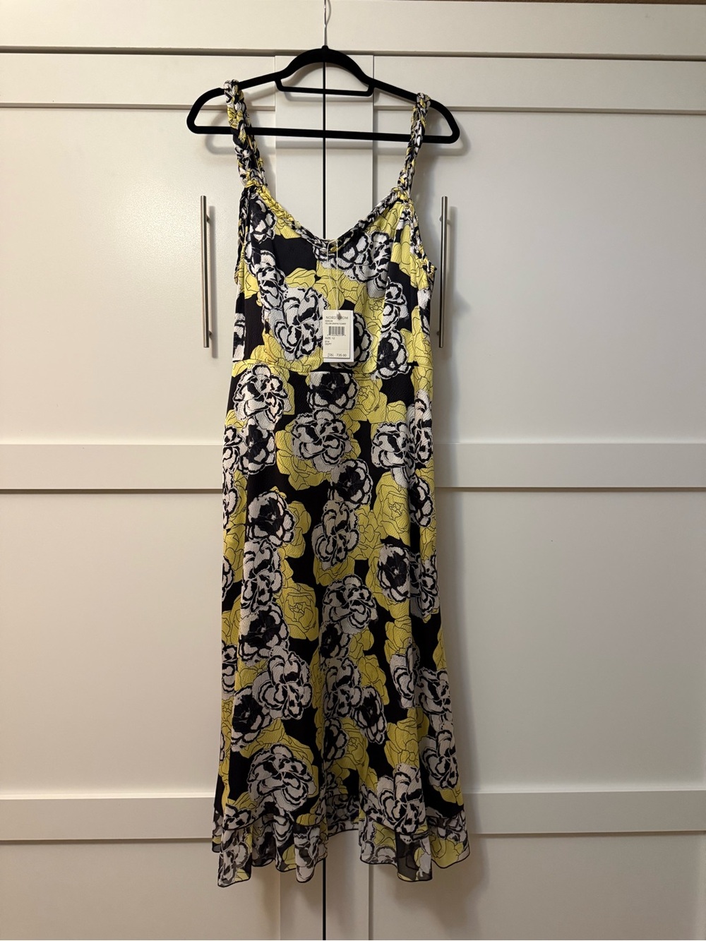 Floral Slip Dress in Yellow and Black